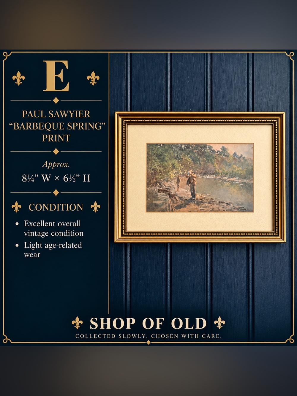 Paul Sawyier “Barbeque Spring” Vintage Framed Print
